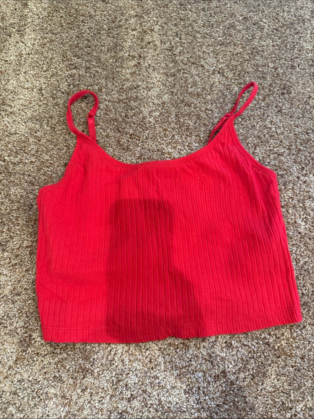Old Navy Red Ribbed Cami Tank Top